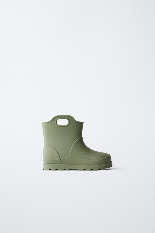 ZARA РЕЗИНОВЫЕ САПОГИ, ЗЕЛЕНЫЙ