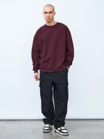Свитшот оверсайз, с начесом (бордовый)