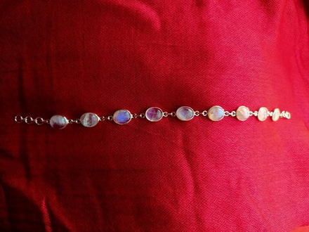 Браслет лунный камень в серебре