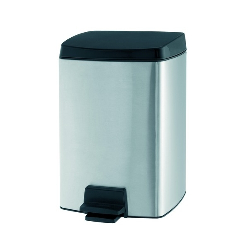 Ведро для мусора Brabantia матовая сталь с защитой от отпечатков пальцев 10л вид спереди