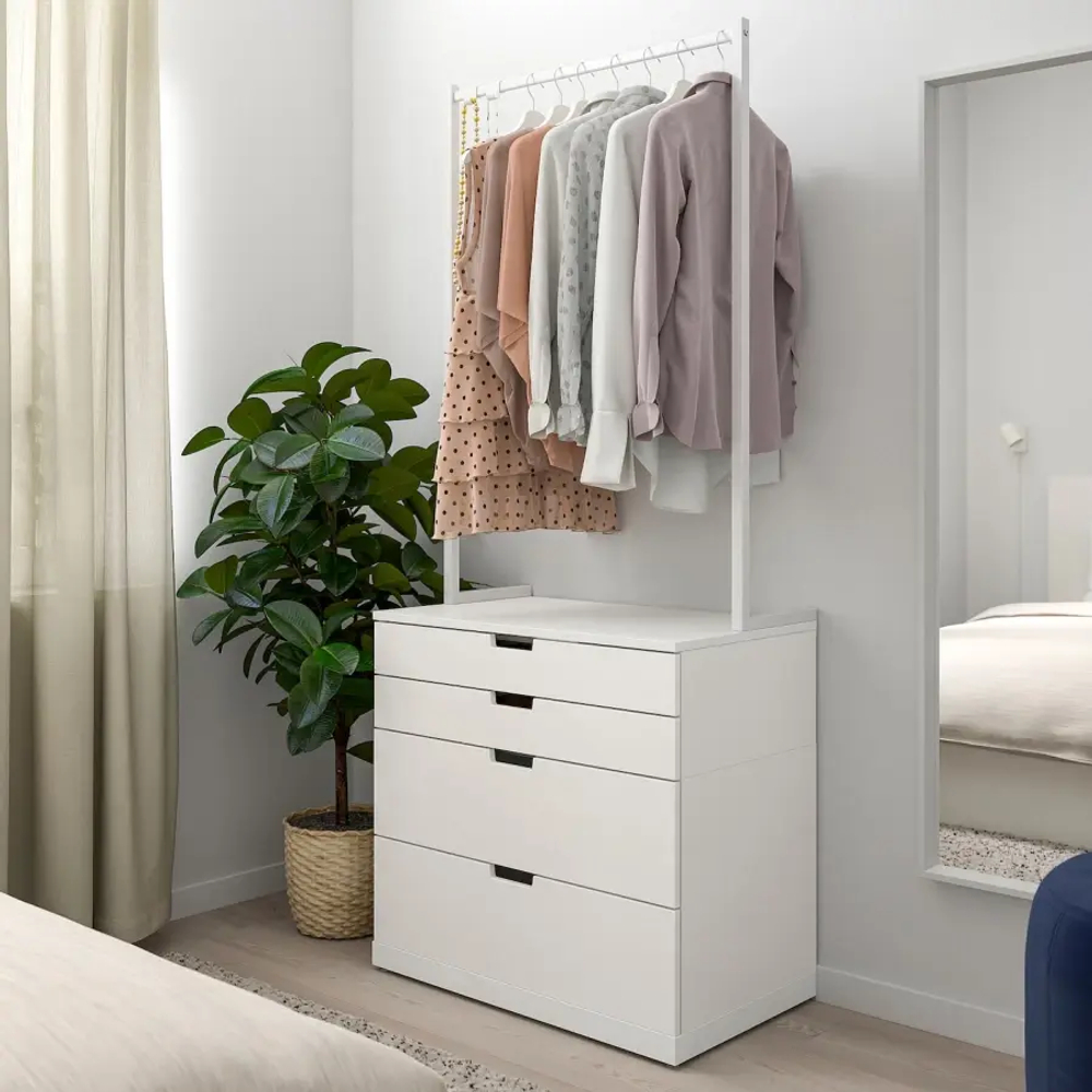 Комод - IKEA NORDLI/НОРДЛИ ИКЕА, 47х80х192 см, белый
