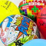 Шар (18"/46 см) Круг, С Днем Рождения (комиксы) 1 шт.