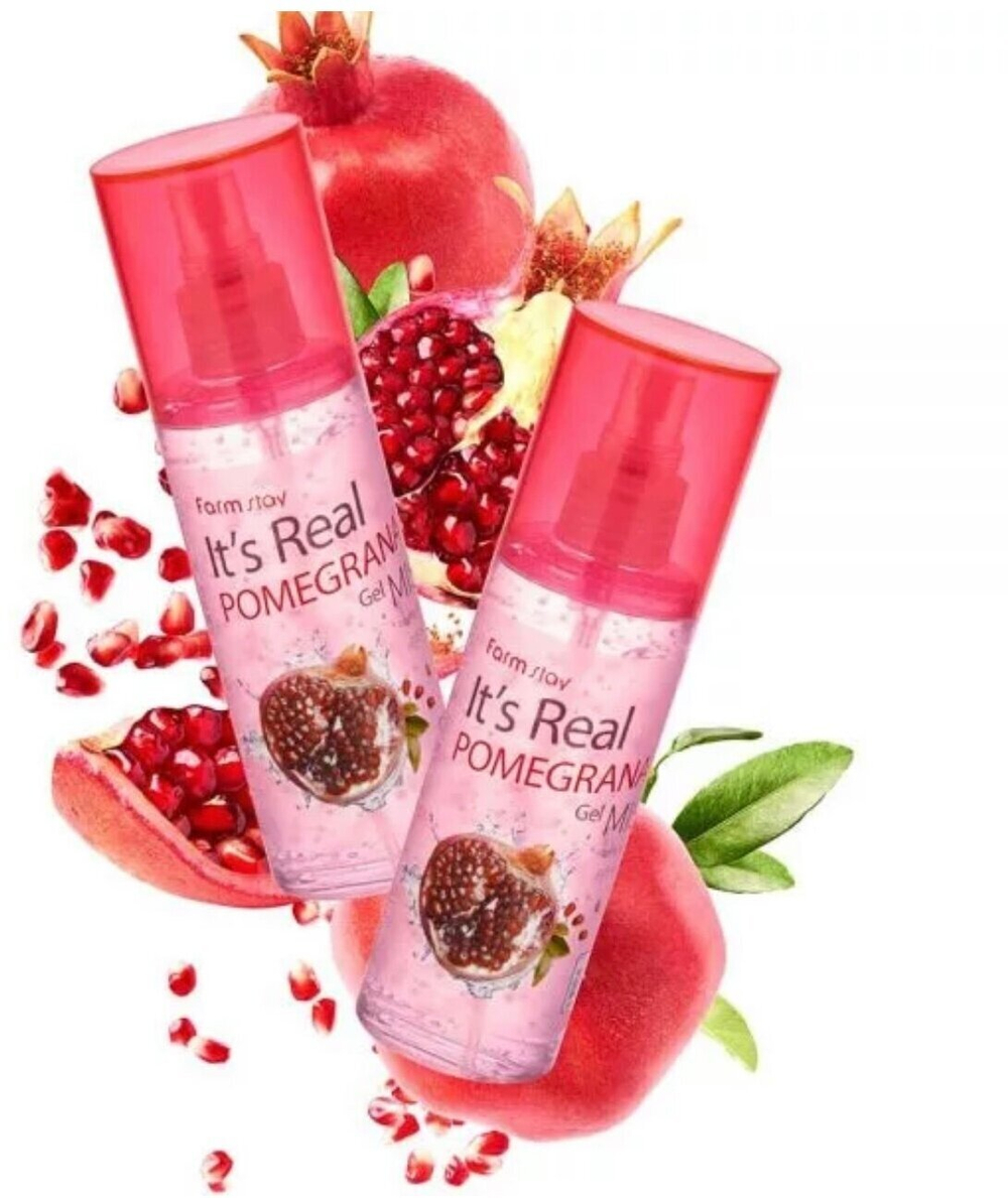 FarmStay Увлажняющий гель-мист с экстрактом граната It’s Real Pomegranate Gel Mist, 120 мл