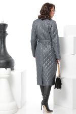 Пальто стеганое серое с поясом DStrend (Акция)