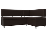 Диван кухонный угловой Стайл правый угол, Коричневый, Экокожа, 114528