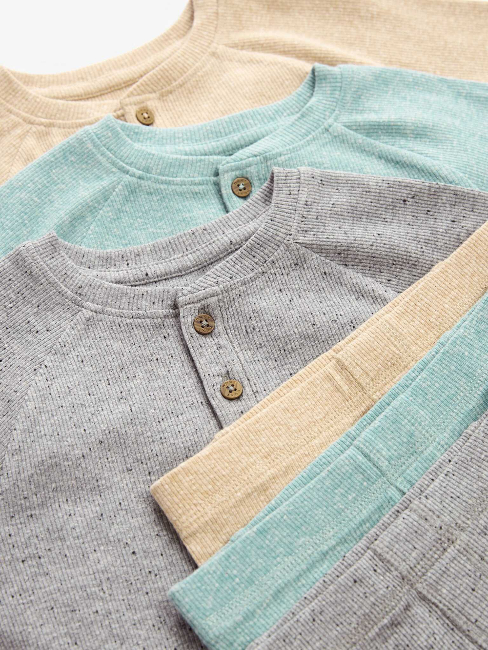 Пижама для мальчика Next 511-148, 3 шт., Мятный, Серый, Бежевый