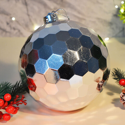 Шар новогодний 1шт 15см "Соты", цвет серебро