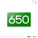 Номер на дверь 650, табличка на дверь для офиса, квартиры, кабинета, аудитории, склада, зеленая 120х70 мм, Айдентика Технолоджи