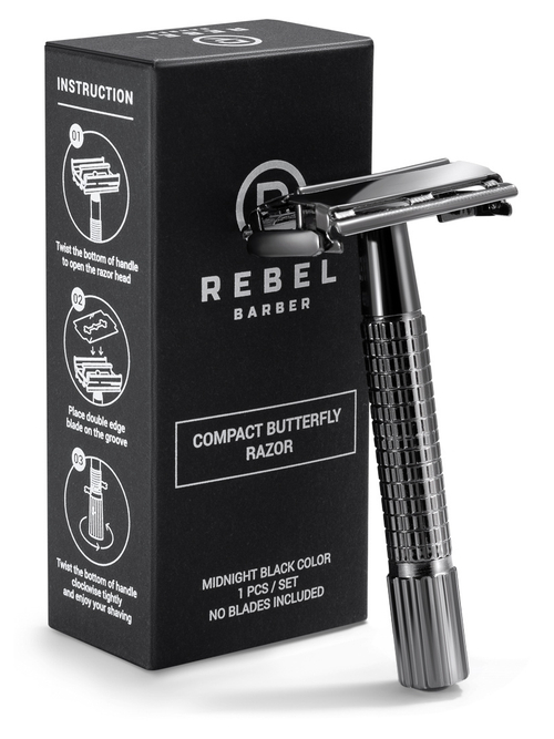 REBEL BARBER Compact Midnight Black T-образный Бритвенный станок