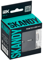 SKANDY Розетка USB A+C 3,1А SK-R14Bl черный IEK