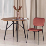Стул CAROL (mod. UC06) / 1 шт. в упаковке металл, вельвет, 45 х 56 х 82 см, Coral (коралловый) HLR44 / черный
