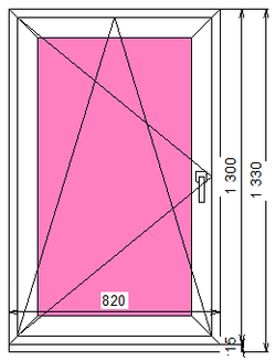 Пластиковое окно 1300 х 820 ТермА Эко