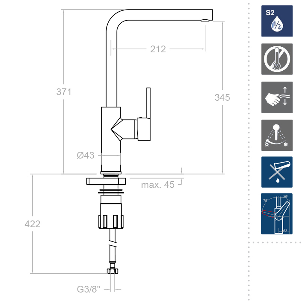 Смеситель для кухни DRAKO 332902CUC