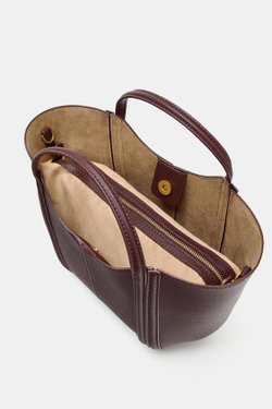 ZARA НЕБОЛЬШАЯ СУМКА С ДЕКОРАТИВНОЙ СТРОЧКОЙ, БОРДОВО-КРАСНЫЙ