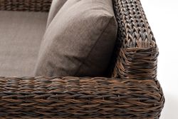 "Капучино" диван из искусственного ротанга (гиацинт) двухместный, цвет коричневый