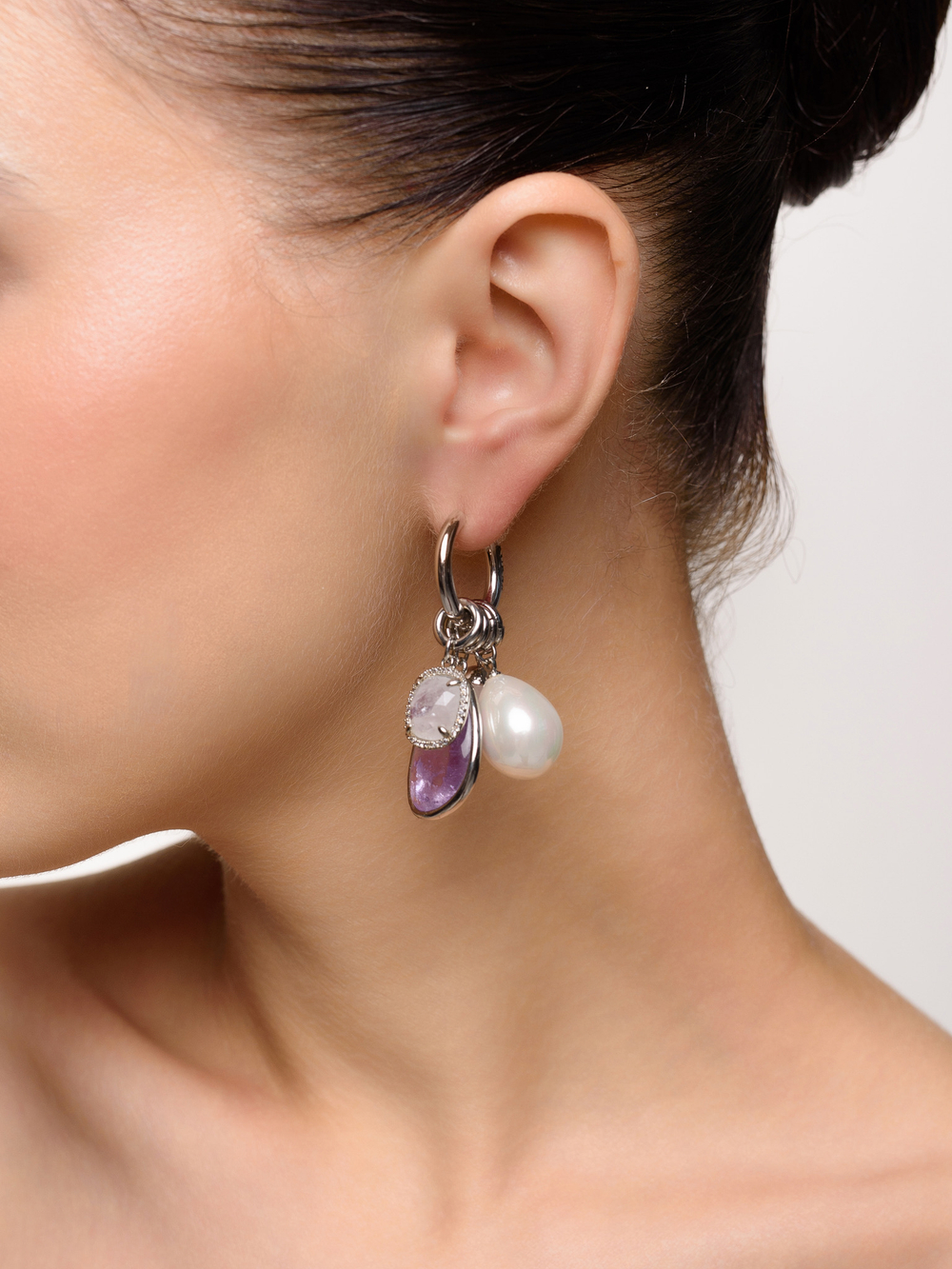 Серьги "Reflection pearl" Silver