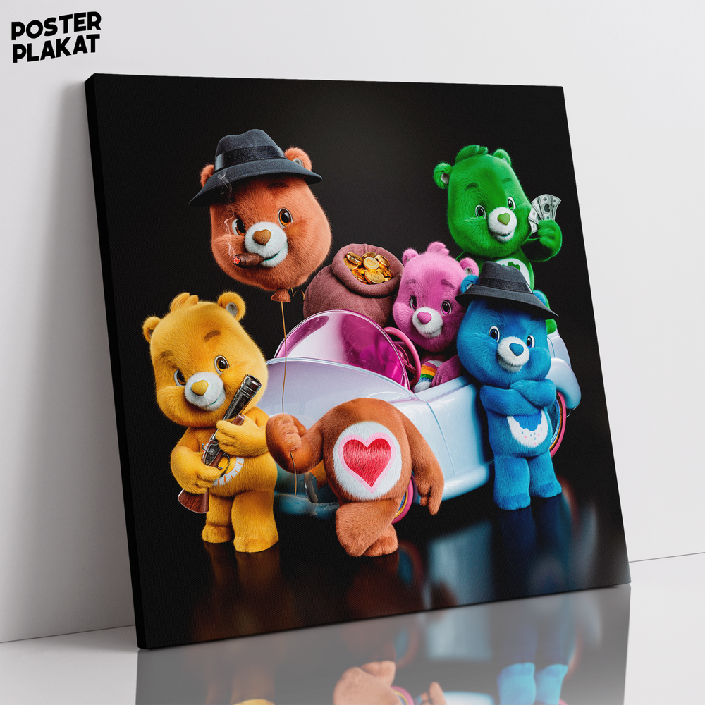 Картина для интерьера Заботливые мишки / Care Bears на холсте, персонажи мультфильма, холст с печатью на подрамнике, на стену, Постер Плакат