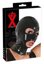 Лаковая маска на голову с отверстиями для рта и глаз из латекса Latex Mask (черная) (Цвет: черный)