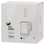 Чайник KITFORT КТ-660-2, 1,7 л, 2200 Вт, закрытый нагревательный элемент, ТЕРМОРЕГУЛЯТОР, двойные стенки, черный