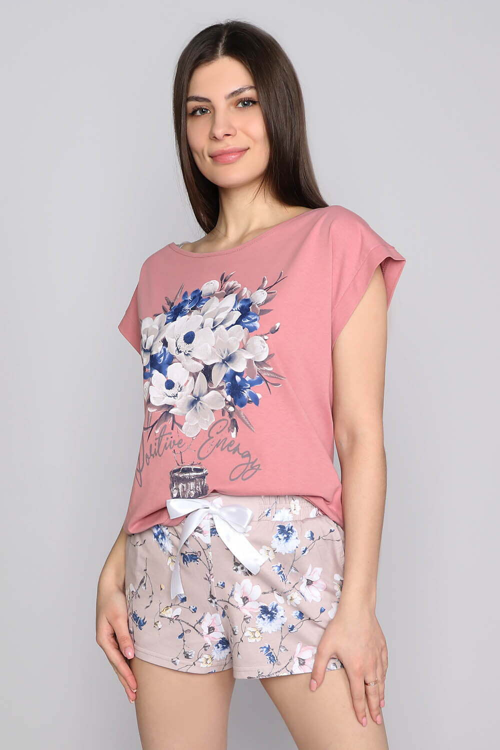 Пижама женская "ПОЗИТИВ" футб+шорты КЖ 0191