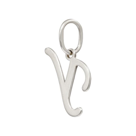 Подвеска в виде буквы У - кулон из серебра 925 пробы, вид полубоком сзади