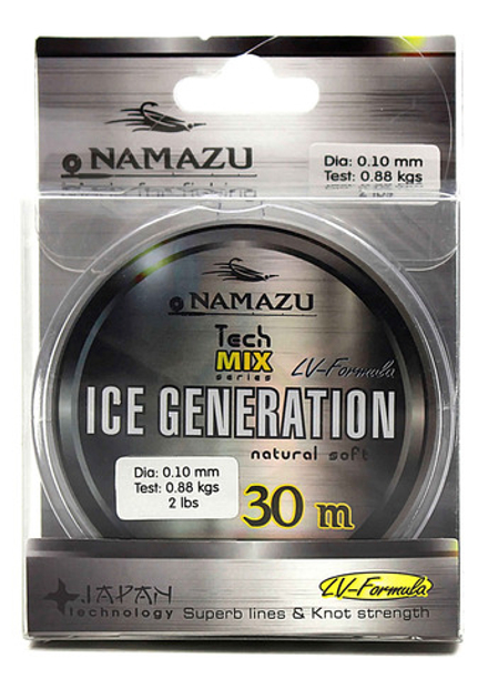 Леска Namazu Ice Generation L-30м d-0,08мм test-0.44кг прозрачная