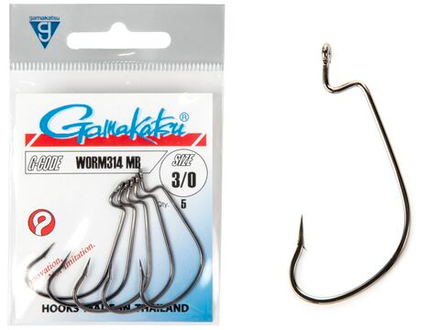 Крючки офсетные Gamakatsu Worm 314 HOOKS разм. 3/0 6шт.