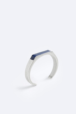 ZARA ЖЕСТКИЙ БРАСЛЕТ С КОНТРАСТНЫМИ ДЕТАЛЯМИ, СЕРЕБРИСТЫЙ