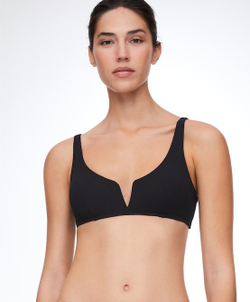 OYSHO Топ бикини халтер из ткани пике, черный