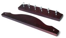 Киевница навесная из ясеня, с крюками (на 6 киев, цвет махагон)