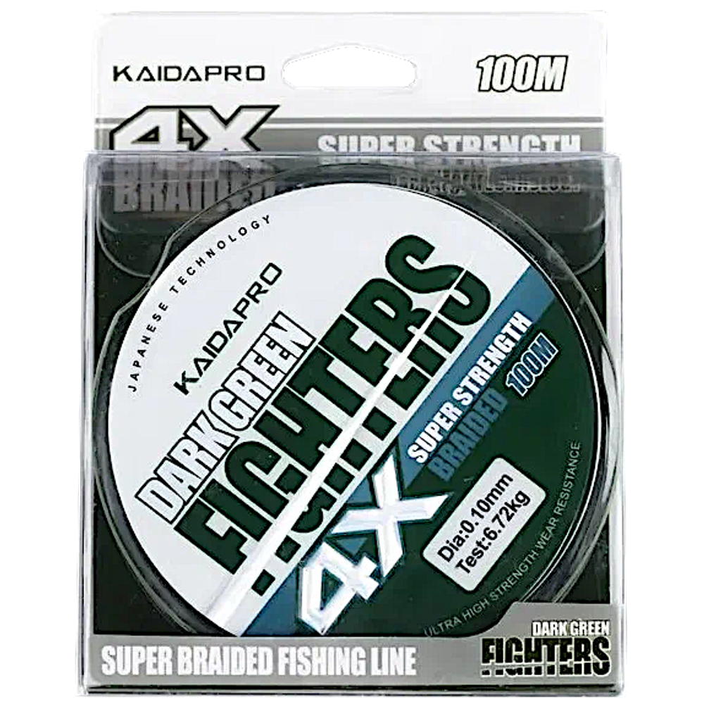 Шнур Kaida Fighters 4X PX402-10 100м 0.10мм 6.72кг Dark Green