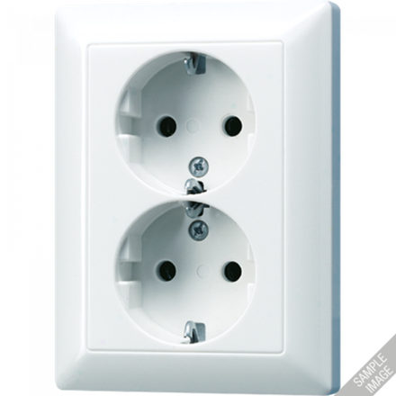 JUNG Белая Розетка штепсельная Schuko двойная 16A 250V, с защитой от детей, арт.AS5020KIUWW