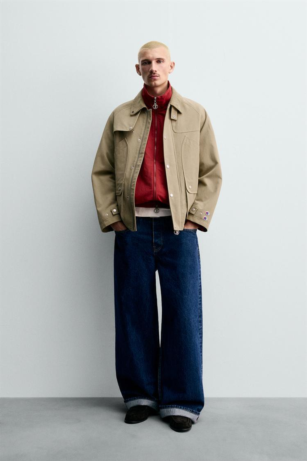 ZARA Х CHAMPION ® КОРОТКИЙ ТРЕНЧ, БЕЖЕВЫЙ