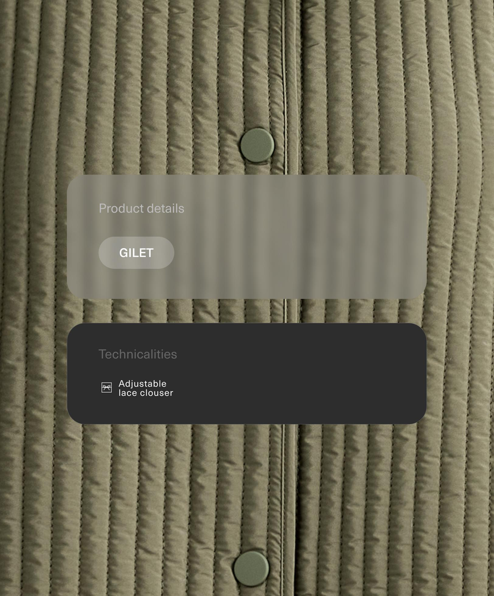 OYSHO Тонкий стеганый нейлоновый жилет, хаки