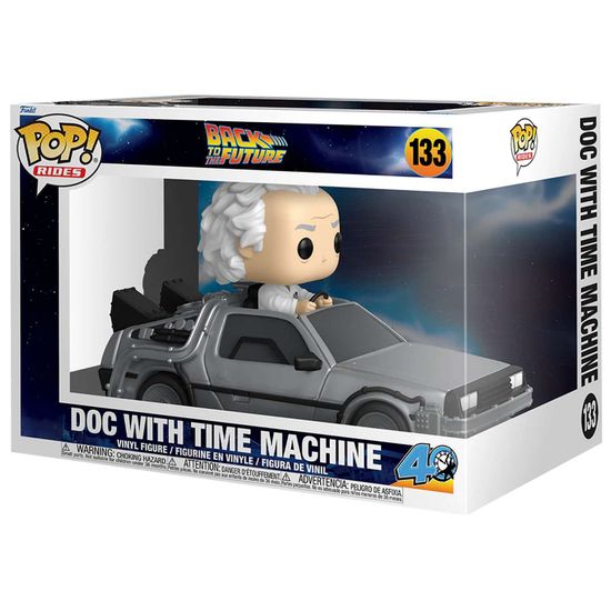 Фигурка Funko POP! Rides BTTF 40th Doc with Time Machine (133) 86449 / Фигурка Фанко ПОП! по мотивам франшизы "Назад в будущее", Док Браун