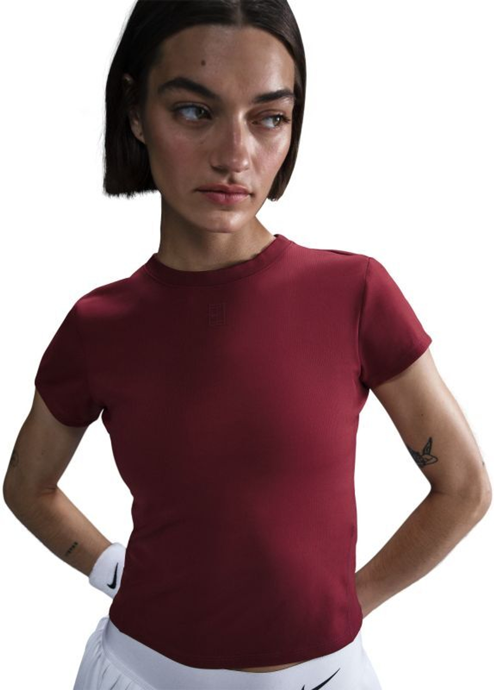 Женская теннисная футболка Nike Court Advantage Dri-Fit Short-Sleeve Tennis - Red