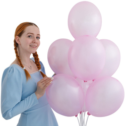 Нежно-розовые воздушные шары металлик Экстра Pink