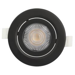 Светильник светодиодный встраиваемый ЭРА KL LED 25A-5 3K BK круглый поворотный черный 5Вт 3000К