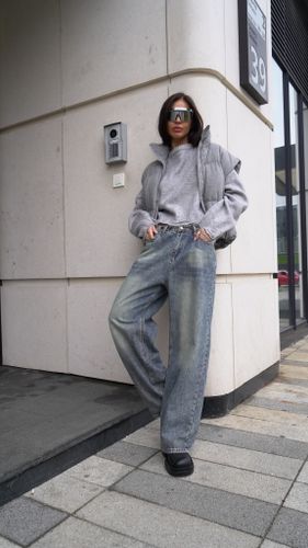 Серый стеганый жилет