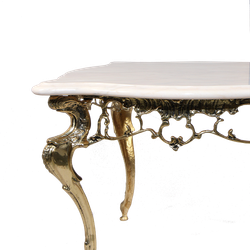 Bello De Bronze Столик Бикош малый с мраморной столешницей, золото