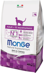Сухой корм Monge Adult для взрослых кошек, курица, 400 г