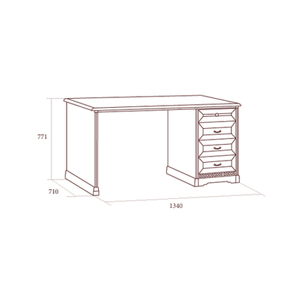 ДЖОКОНДА Стол письменный 1-тумбовый