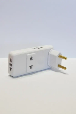 Тройник плоский поворотный 4 розетки усиленный, разветвитель 180 градусов, переходник