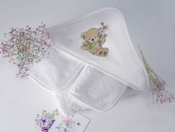 Набор полотенец для новорожденных 120х120 Claire Batiste Atelier Honey Girl с капюшоном