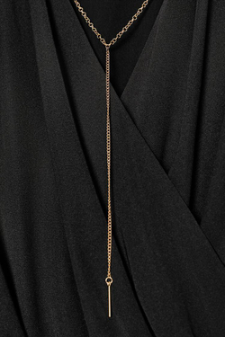 ZARA БОДИ С ДРАПИРОВКОЙ И ЦЕПОЧКОЙ, ЧЕРНЫЙ