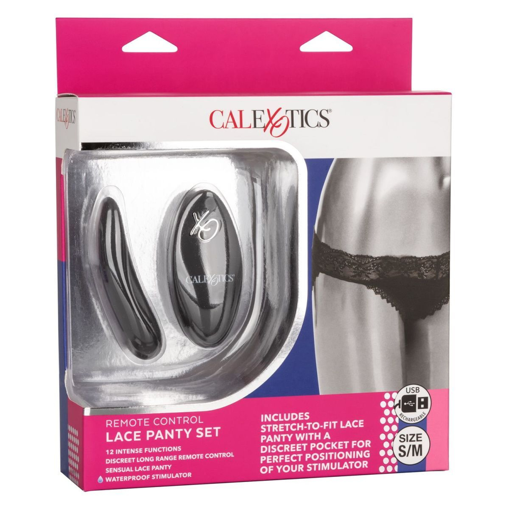 Черные кружевные трусики с вибромассажером Remote Control Panty Set S/M (Размер: S-M) (Цвет: черный)