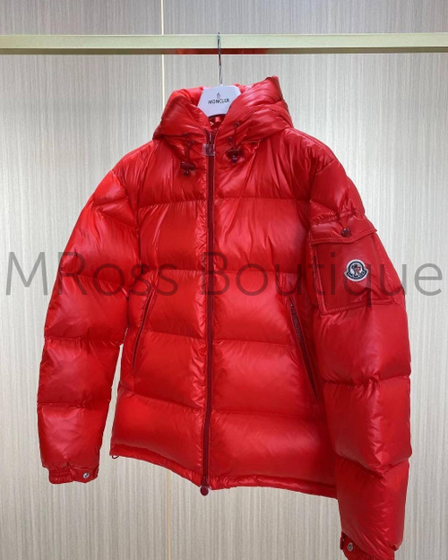 Красная пуховая куртка Moncler Maya премиум класса