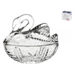 Ваза с крышкой 13.5см H-12см, размер 13.5см Лебедь