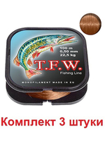 леска рыболовная T.F.W. 0,40mm 100m, 3 штуки
