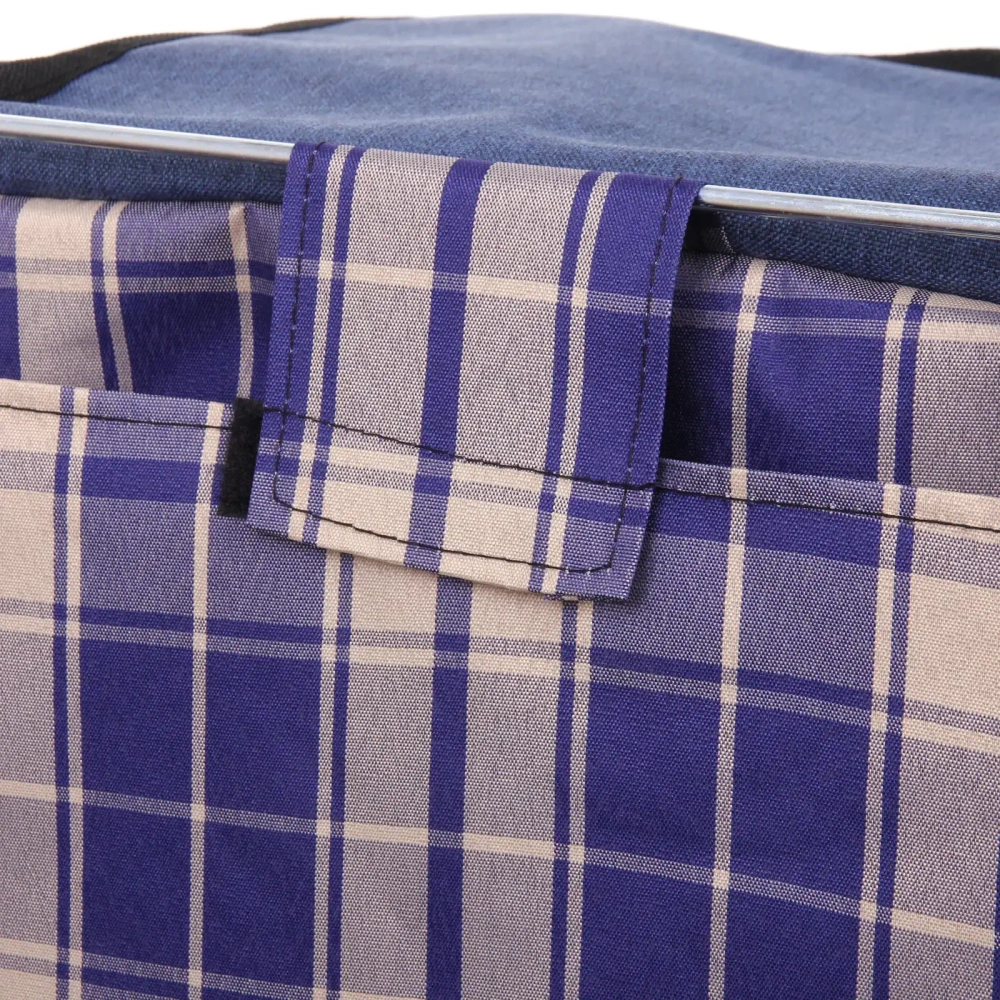 Тележка хозяйственная с сумкой (100*40*35см, колеса 21см,грузоподъемность до50 кг) синяя SYD100B-1